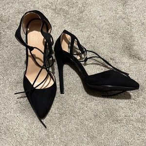 Black closed toe high heels